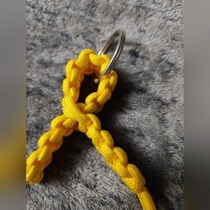 Paracord Gold Ribbon Keychain‎